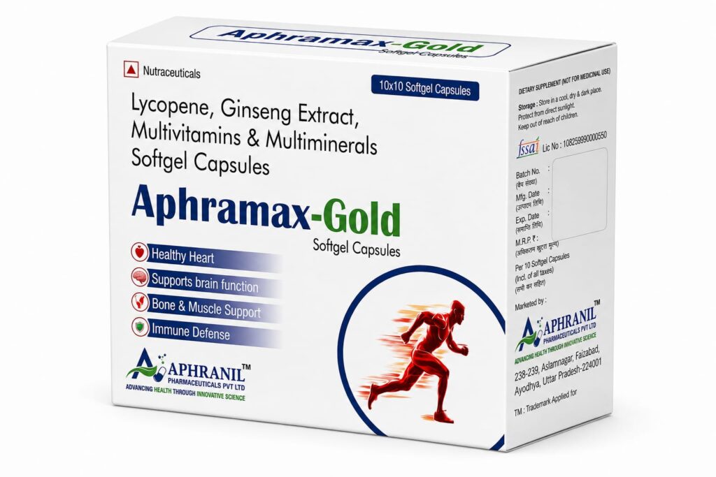AphraMax-Gold: Lycopene, Ginseng, Multivitamins & Multiminerals Softgel Capsules